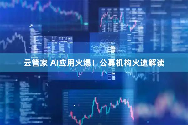 云管家 AI应用火爆！公募机构火速解读