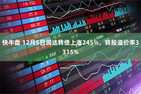 快牛盘 12月5日润达转债上涨245%，转股溢价率3315%
